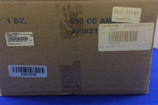 1 VERPAKKING VAN 12 FLESSEN - COLE-PARMER 34609-50 GLC-02164 FLES 950CC/32OZ/1000mL