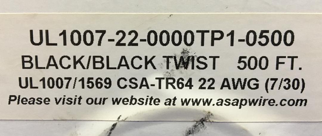 UL1007/1569 CSA-TR64 22 AWG。7/30 UR 処理済みワイヤ破損。新品。