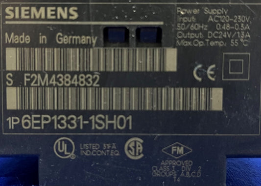 SIEMENS LOGO! ALIMENTATORE 6EP1331-1SH01 DC 24V 13A - 1 LOTTO QTY 2