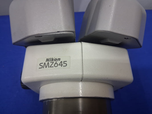 NIKON SMZ645 8-50X BINOCULAR STEREO ZOOM MICROSCOPE HEAD WITH 10X EYEPIECES
