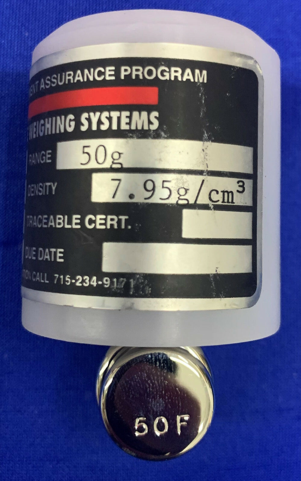 RICE LAKE WEIGHING SYSTEM 500G 100G 50G SS CYLINDRICAL WEIGHT CLASS F2