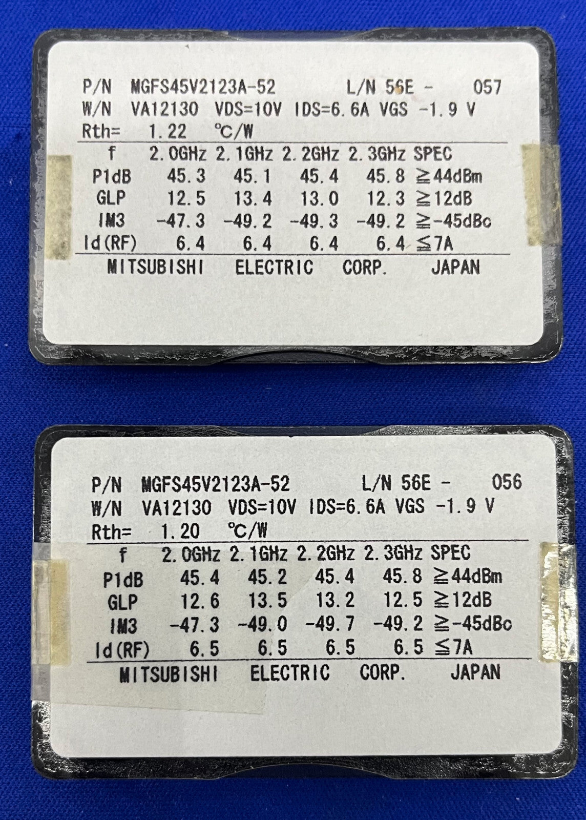 MITSUBISHI MGFS45V2123A-52 L/S BAND INTERNAMENTE MATCH POWER GaAs FET 1 LOTTO QTY 2