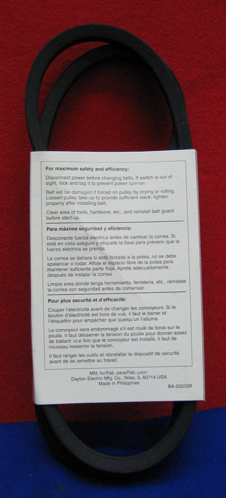 Courroie trapézoïdale Dayton, A51 #3X473P, 3X473