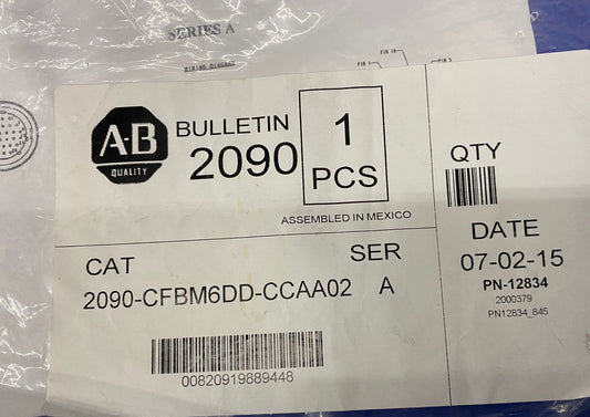 AB ALLEN BRADLEY BULLETIN 2090-CFBM6DD-CCAA02 SER A DATE 07/02/15 PN-12834 CABLE