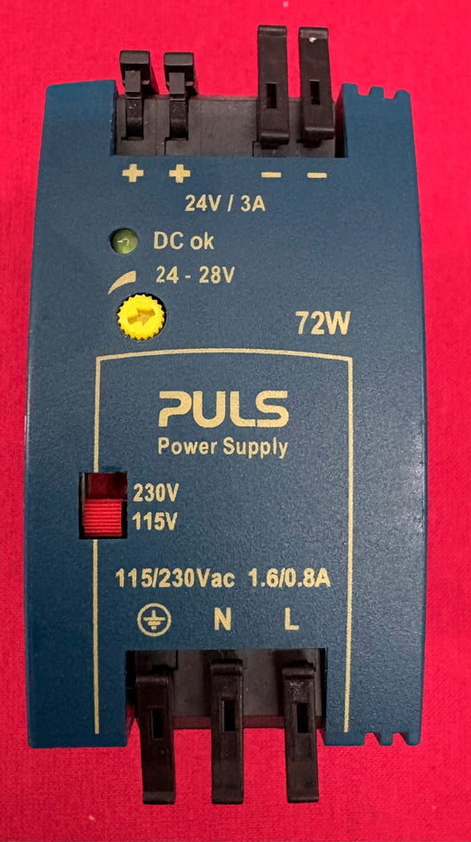 PULS POWER SUPPLY ML70.100 24V/3A 24-28V 72W 115/230VAC 1.6/0.8A