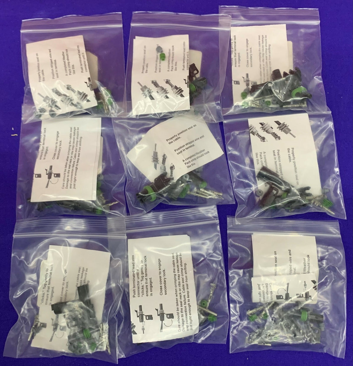 1 LOT QTY OF 9 - 2-Way Weather Pack Connect Set
