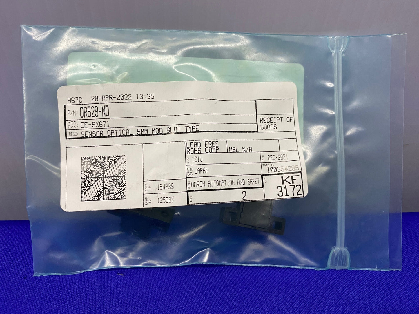 OMRON / DIGI-KEY EE-SX671 / OR529-ND SENSORE OTTICO MOD 5MM - 1 CONFEZIONE QTY 2