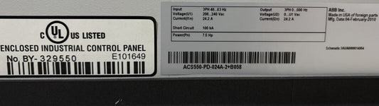 ABB ACS550-PD-024A-2+B055 ALGEMENE DOELEINDEN PAKKETDRIVE MET 3-FASE DRIVE-EENHEID