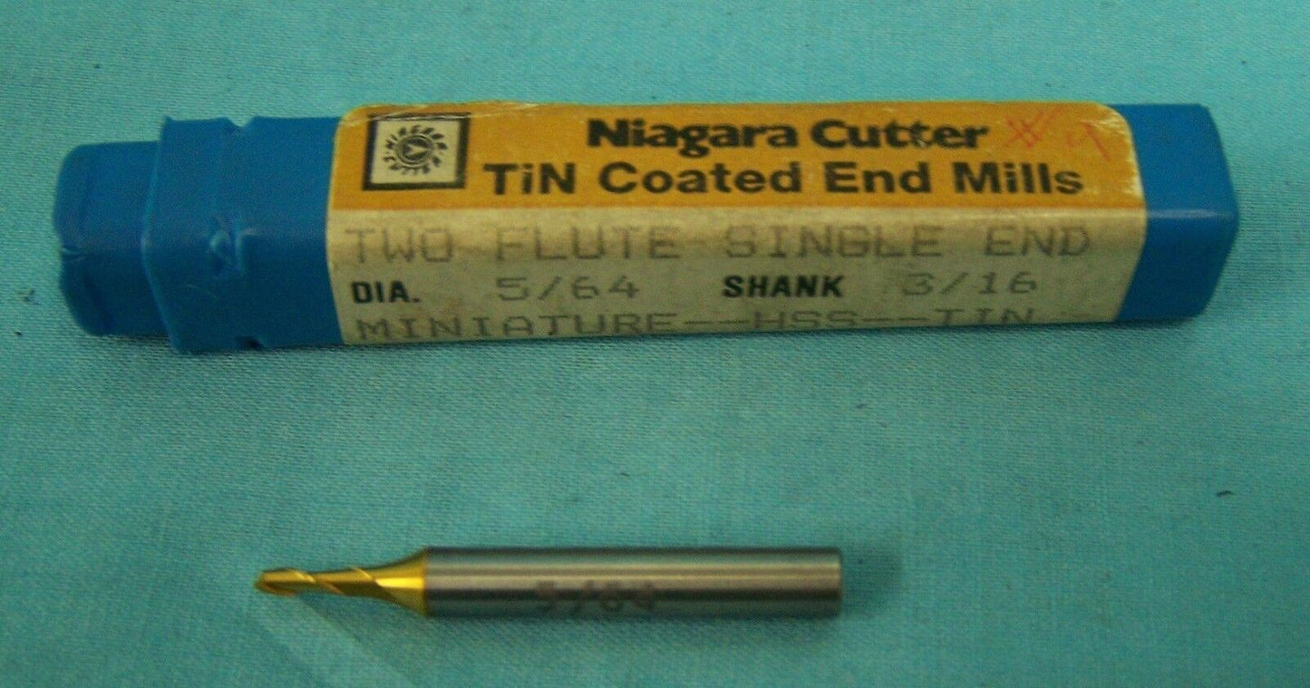 NIAGARA CUTTER ZINNBESCHICHTETER SCHAFTFRÄSER ZWEI SCHNEIDEN EINZELNES ENDE DIAMANT 5/64 SCHAFT 3/16