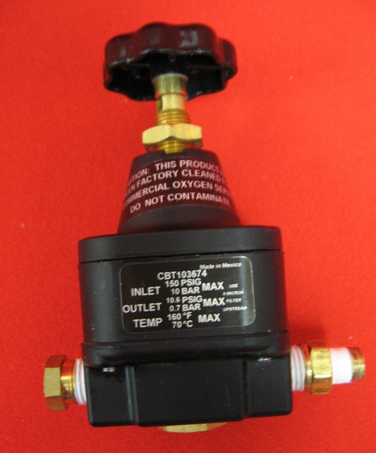 CBT 103674 PNEUMATIC REGULATOR 150 PSIG MAX OUTLET 10.6 PSIG MAX TEMP 160 DEG F.