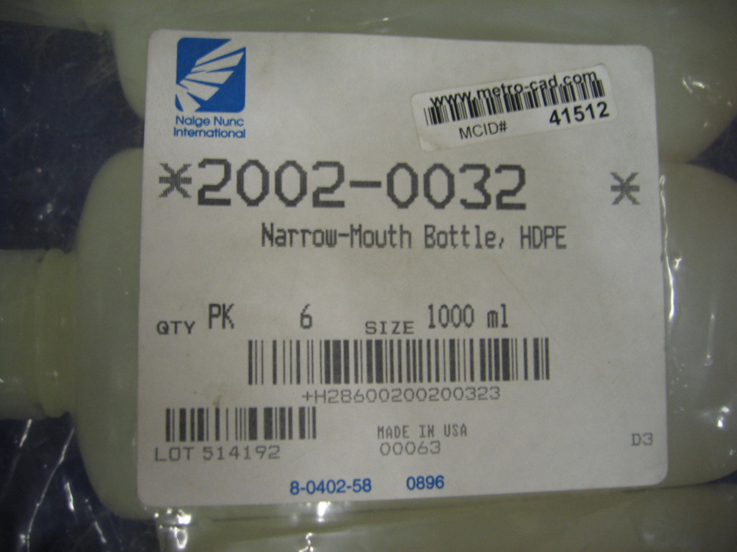 NALGE NUNC 2002-0032 BOTTIGLIE A BOCCA STRETTA DA 100 ML "IN VENDITA COME 1 LOTTO DA 6"