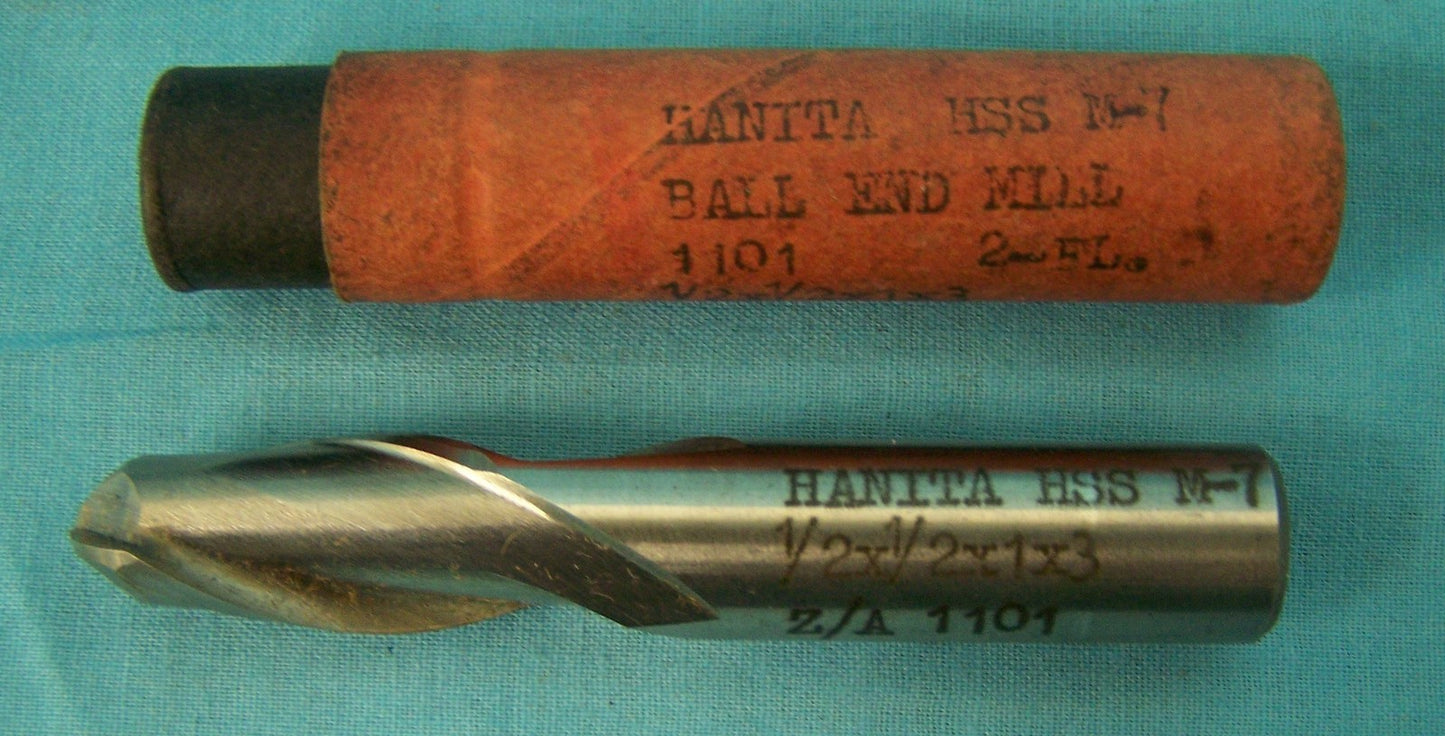 Fraise à tête sphérique HANITA HSS M-7 1101 2 FL 1/2 x 1/2 x 3