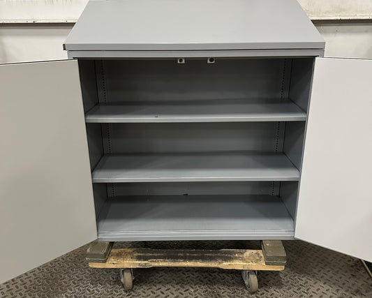 OVERHEAD STORAGE WALL HANGING CABINET CABINET DARK GRAY WITH GRAY SWING DOOR