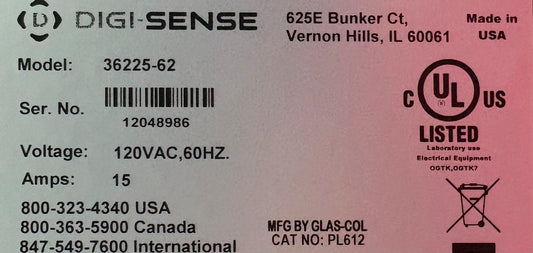 DIGI-SENSE ® TC5000 SINGLE ZONE TEMPERATURE CONTROLLER 36225-62 TYPE K BENCHTOP