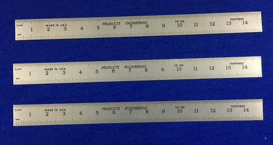 INGÉNIERIE DES PRODUITS PEC 751-150 GRADUATION MÉTRIQUE 1/2" DE LARGE - 3 RÈGLES