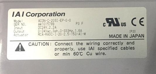 IAI ACON ACON-C-20SI-EP-0-0 コントローラー入力: DC24V 2.2A