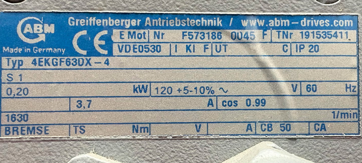 ABM GREIFFENBERGER VACUUBRAND ME 8 DIAPHRAGM VACUUM PUMP 4EKGF63DX-4