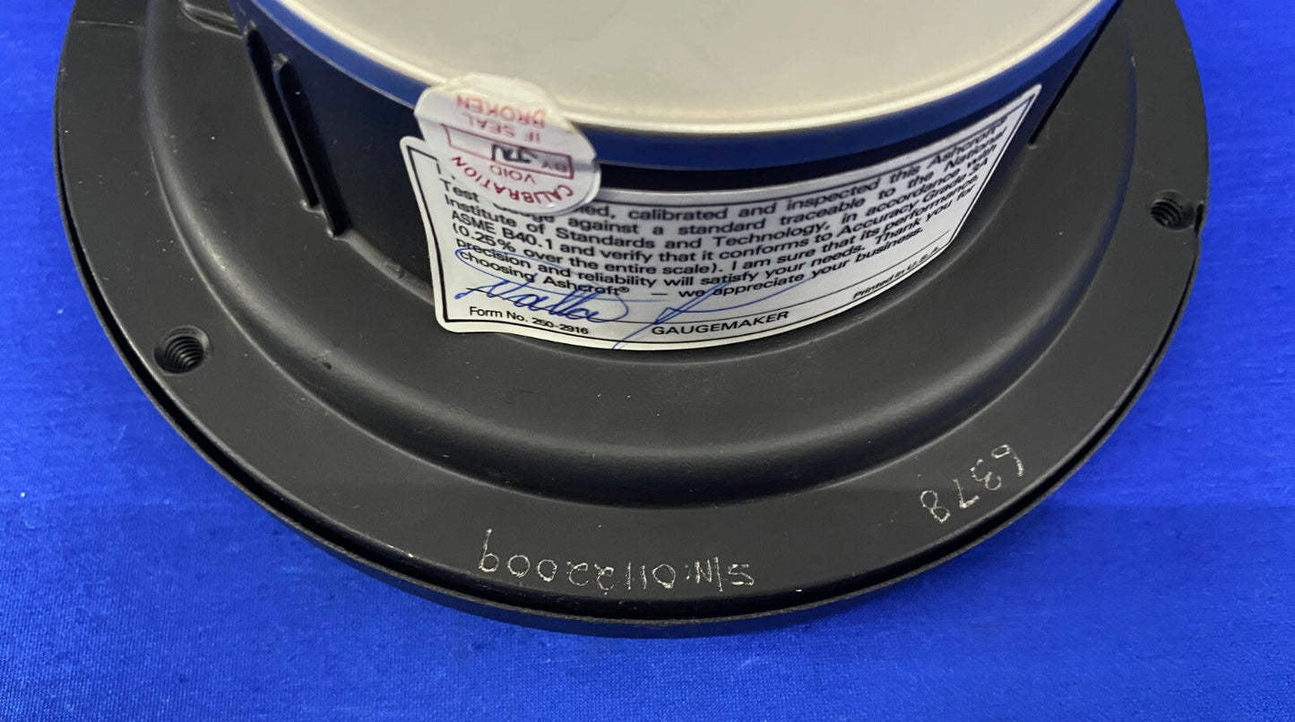 ASHCROFT TEST GAUGE 10 psi subd 0-3000 MONEL K500 TUBE MONEL 400 SOCKET