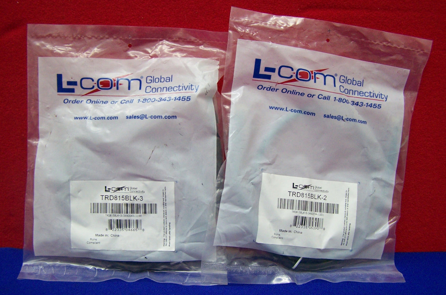 L-COM GLOBAL CONNECTIVITY QTY 1 - TRD815BLK-2 & QTY 1 - TRD815BLK-3 CABLE