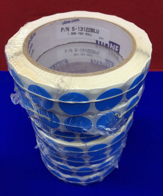 ASSORTED ULINE REMOVABLE ADHESIVE CIRCLE LABELS S-1322BLU S-13122G S-131220