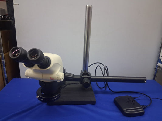 LEICA S6E STEREO ZOOM 6.3- 40X MAGNIFICATION BOOM STAND LED RING LIGHT