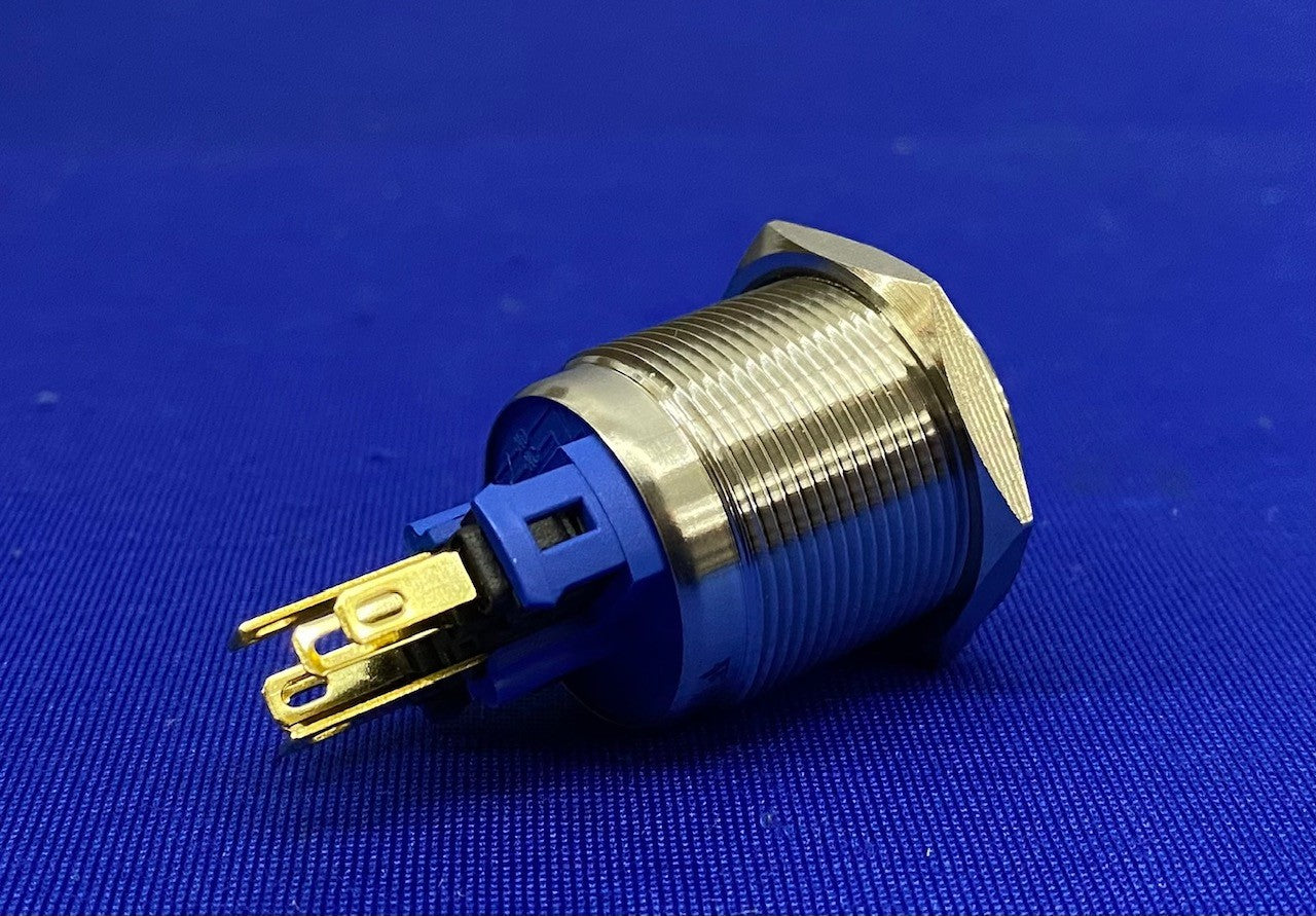 J22-371R METAL PUSH BUTTON SWITCH RED RING LED - MFG UNKNOWN - 1 LOT QTY 7