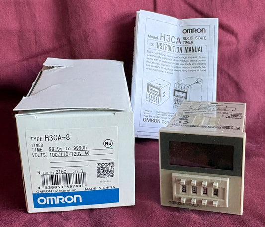OMRON H3CA / H3CA-8 TIMER RELAY 99.9s TO 9990h,100/110/120V AC