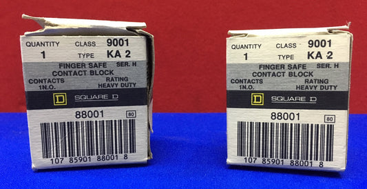 QTY 2 - SQUARE D 88001 SER H FINGER SAFE CONTACT BLOCK