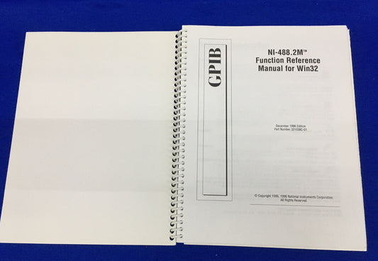 MANUALE DI RIFERIMENTO DELLE FUNZIONI NATIONAL INSTRUMENTS NI-488.2M ™ PER WIN32