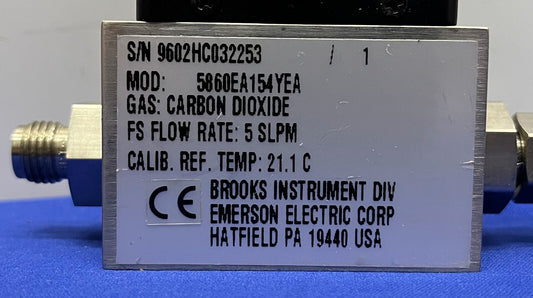BROOKS INSTRUMENTS 5860E 5860EA154YEA MASSA STROOM SENSOR GAS: KOOLSTOFDIOXIDE