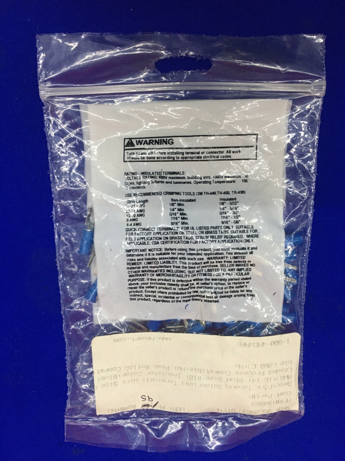 1 PAQUET CONTENANT 95 - FOURCHE DE VERROUILLAGE DE TERMINAL 3M 94869