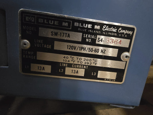 FORNO DA LABORATORIO A PARETE SINGOLA BLUE M SW-17TA