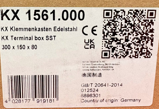 RITTAL KX TERMINAL BOX SST STAINLESS STEEL KX 1561.000 ENCLOSURE WITH COVER