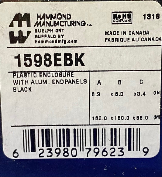 HAMMOND MANUFACTURING 1598EBK PLASTIC ENCLOSURE