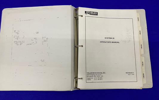 THE CELL CULTURE COMPANY SISTEMA CELLEX BIOSCIENCES 20 MANUALE DELL'OPERATORE REV C