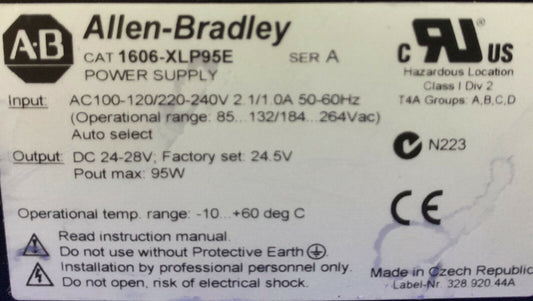 Allen-Bradley / Allen Bradley / AB 1606-XLP95E SER A / FUENTE DE ALIMENTACIÓN 1606-XLP