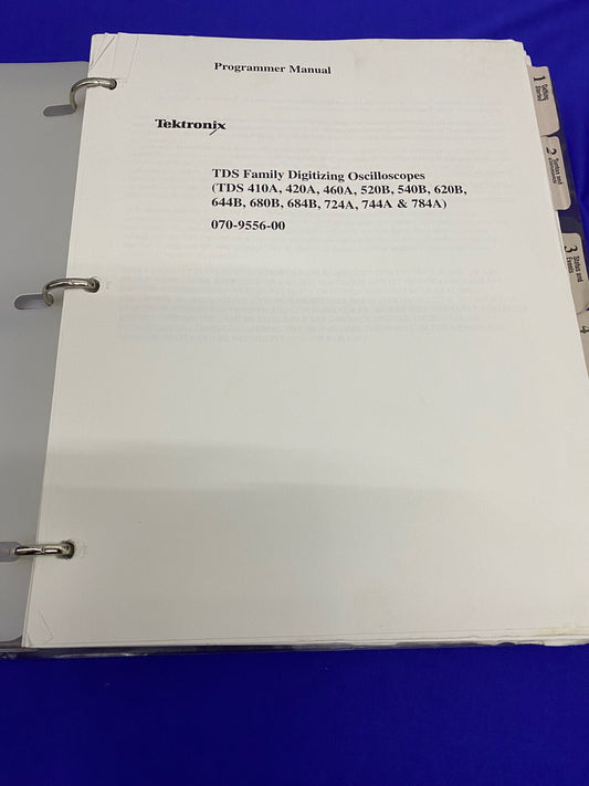 TEKTRONIX TDS 070-9556-00, MANUALE PROGRAMMATORE PER OSCILLOSCOPI DIGITALIZZATI PER FAMIGLIE