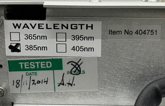 DYMAX ® PRIMECURE ™ WELLENLÄNGE 385nm - TEILE/REPARATUR