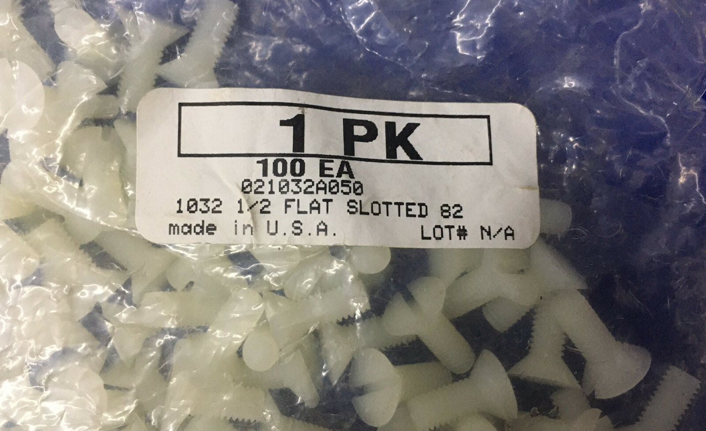 1 CONFEZIONE DA 100 - ESSENTRA DIGI-KEY 021032A050 1032 1/2 VITE PIATTA CON INTAGLIO 82 CSK