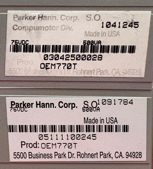 PARKER COMPUMOTOR OEM770T TORQUE SERVO DRIVE STEPPER CONTROLLER - 1 LOT QTY 2