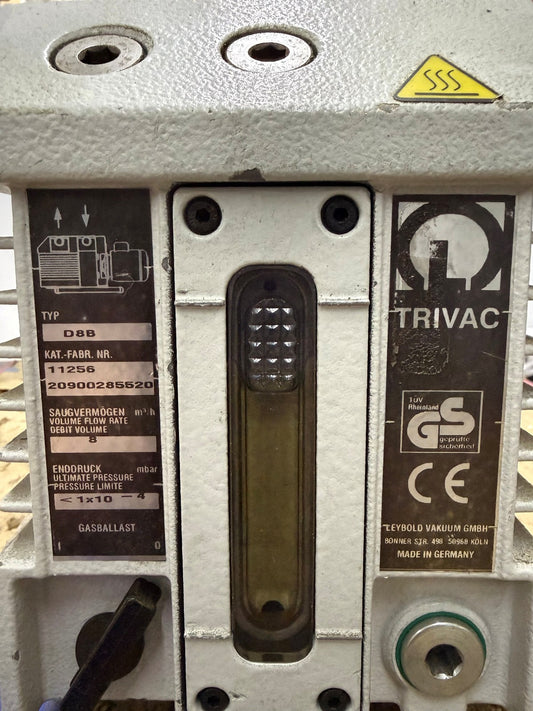 LEYBOLD / TRIVAC D8B TWO STAGE OIL SEALEDROTARY VANE VACUUM PUMP PARTS/REPAIR