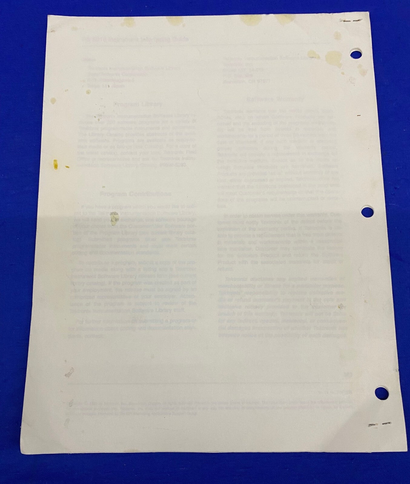 TEKTRONIX ® PS 5010 / 070-4610-00 GROUPE DE PRODUITS 76, 1983, GUIDE D'INTERFACAGE