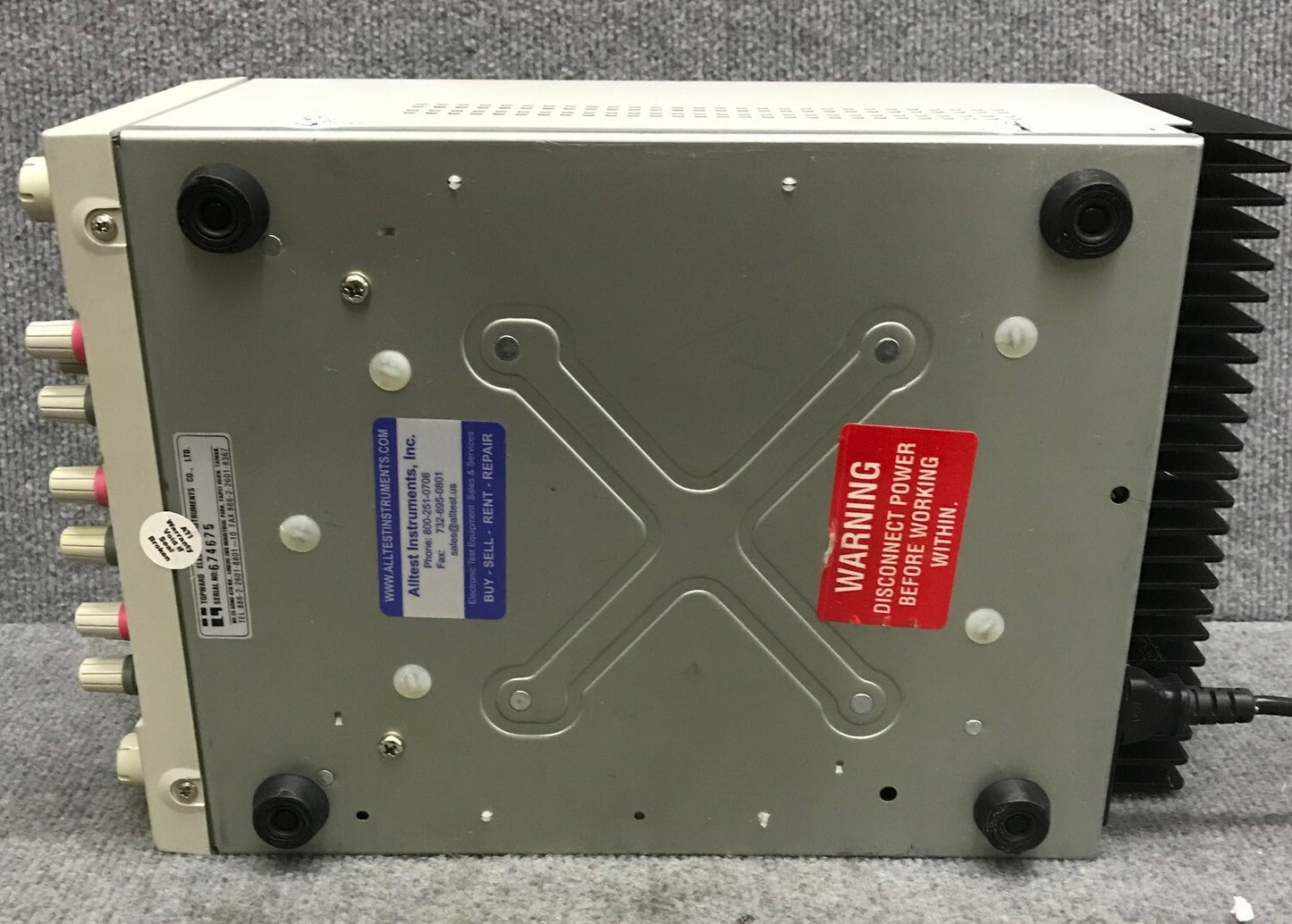 TOPWARD 6306A DC 6 AMP FUENTE DE ALIMENTACIÓN DC DE SEGUIMIENTO DUAL 115 V 1 FÁSICA 60 HZ 8 AMP