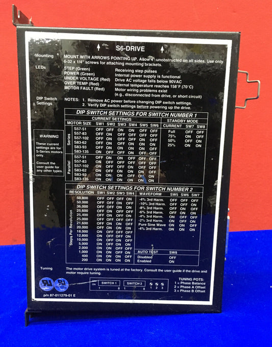 PARKER 87-011279-01E COMPUMOTOR S6-DRIVE SO61254 MICROSTEP DRIVE S-SERIE