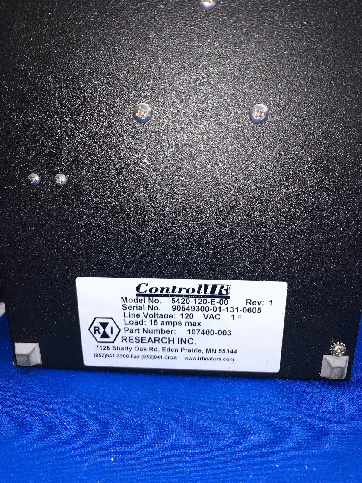 ONDERZOEK INC., 5420E, POWERCONTROLLER