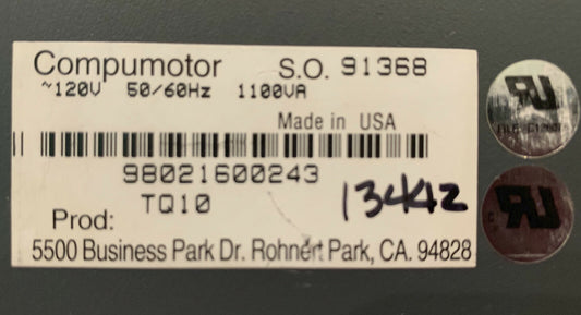 PARKER COMPUMOTOR TQ 10 TORQUE SERVO DRIVE GEBRUIKT VOOR ONDERDELEN / REPARATIE