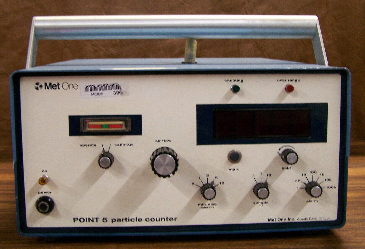 FOR PARTS / REPAIR MET ONE POINT 5,SN B1083 PARTICLE COUNTER PARTS OR REPAIR