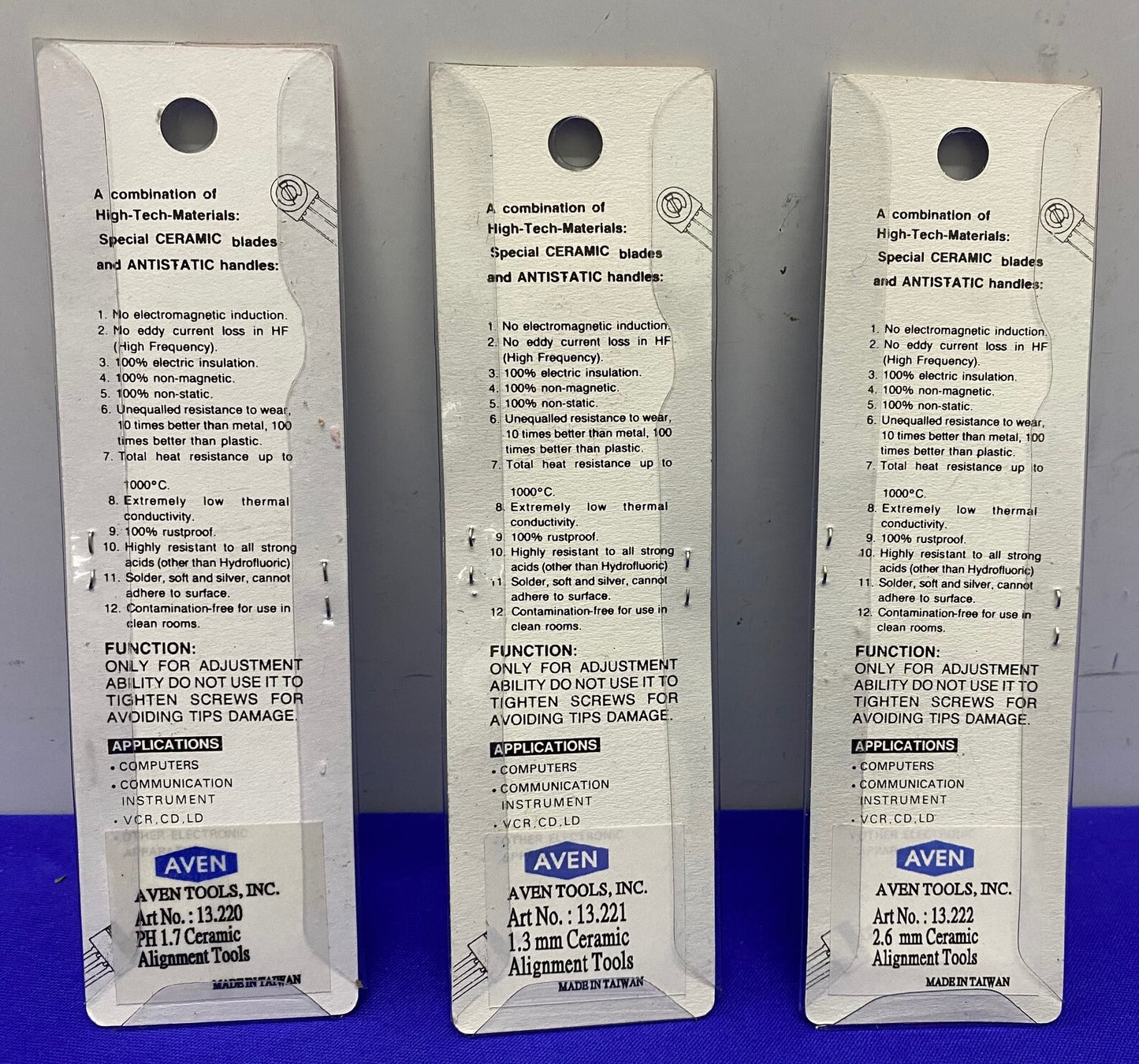 AVEN 1 ELK - 13.220 PH 1.7 / 13.221 1.3mm / 13222 2.6mm KERAMISCHE UITLIJNINGSGEREEDSCHAPPEN