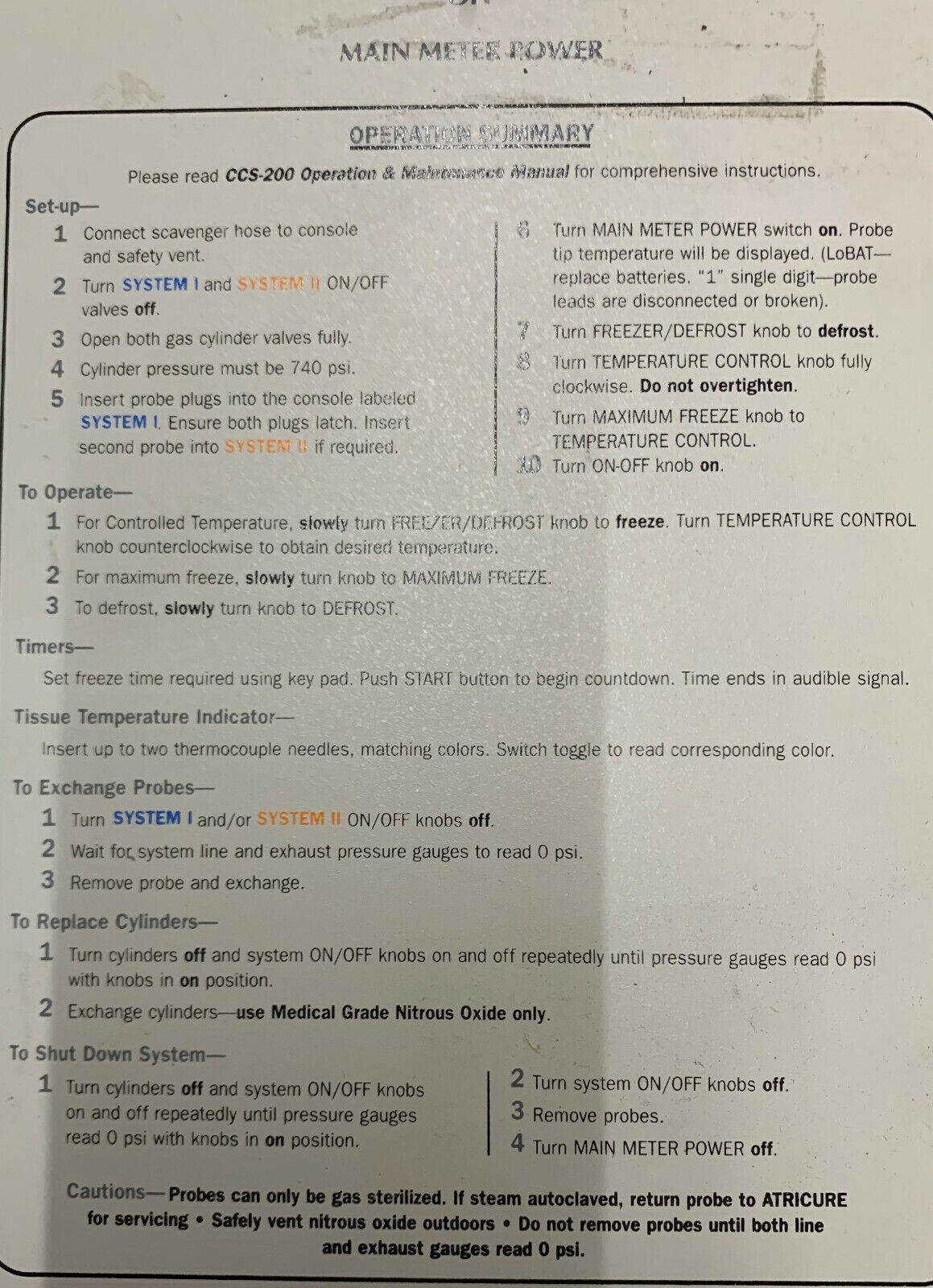 AtriCure Frigitronics CCS-200 凍結手術システム(温度表示ユニット付き)