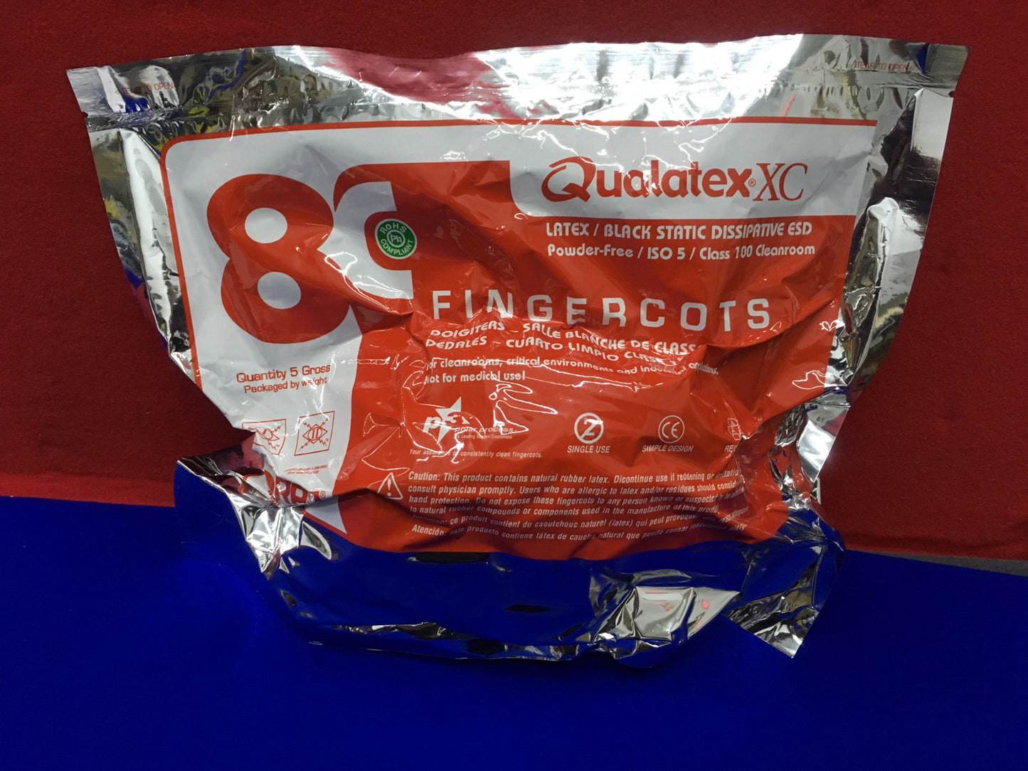 1 PAKKET - ULINE S-14147L GELEIDENDE LATEX VINGERWATTEN GROOT 720/BG